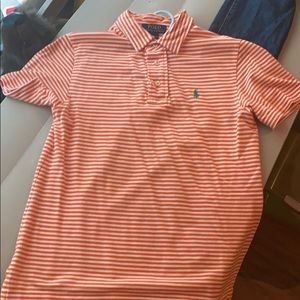 Ralph Lauren Orange and White strip polo